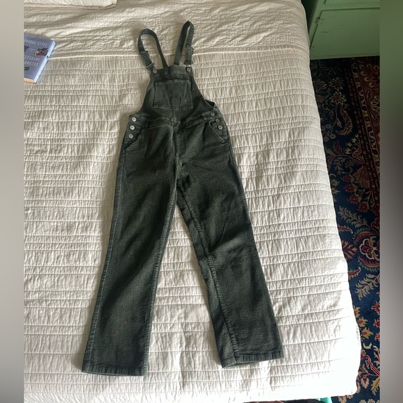 Rhythm. Pants - Rhythm Dark Green Denim Overalls with Adjustable Straps